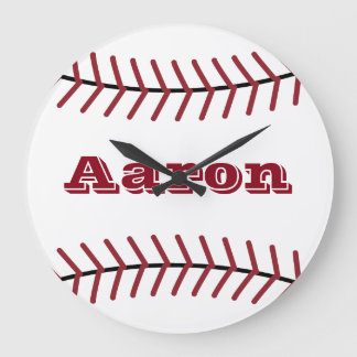 Nom Personnalisé Baseball Sports Décor Horloge