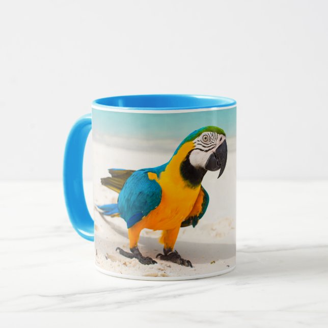 Nom personnalisé Beach Parrot tasses (Devant gauche)