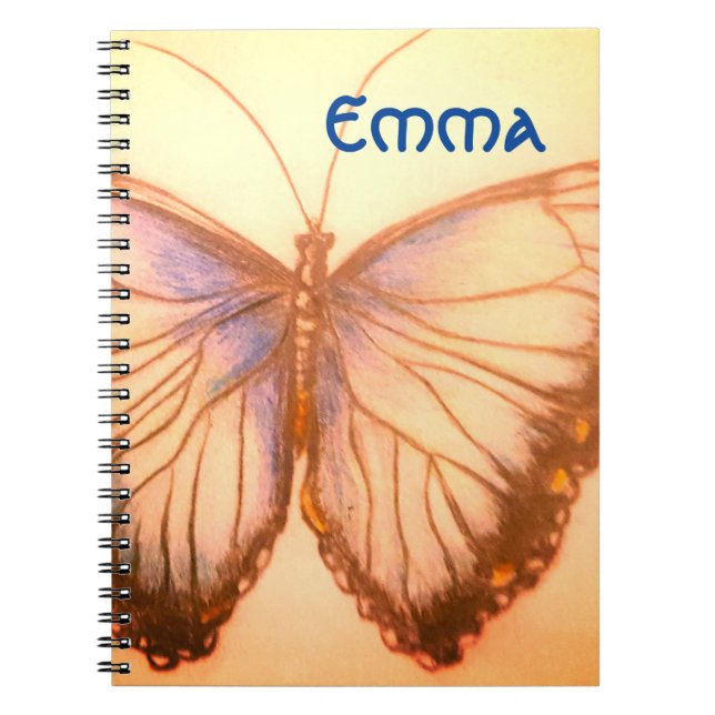 Nom personnalisé Beau Carnet papillon (Devant)