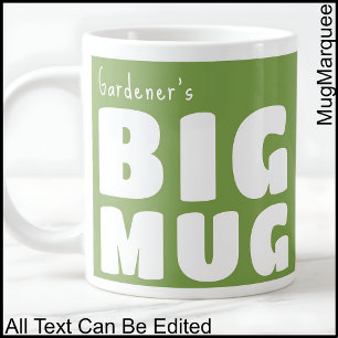 Nom personnalisé Big Mug Green C111 Grosse nouveau