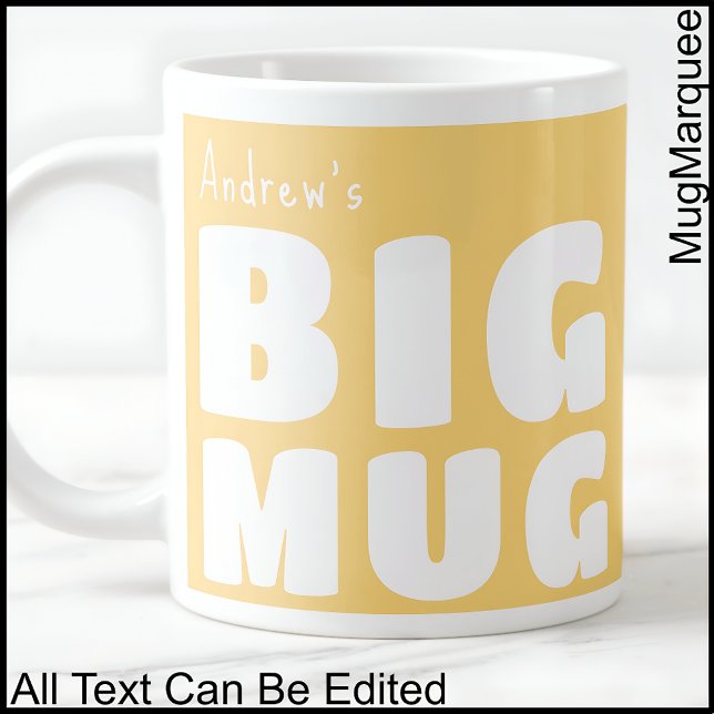 Nom personnalisé Big Mug Jaune C65 Drôle nouveauté (Créateur téléchargé)