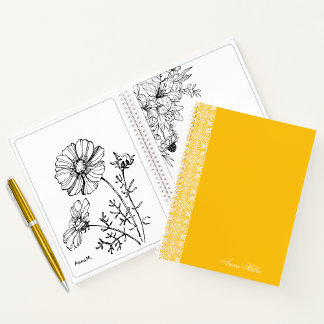Nom personnalisé blanc vectoriel Motif Carnet or