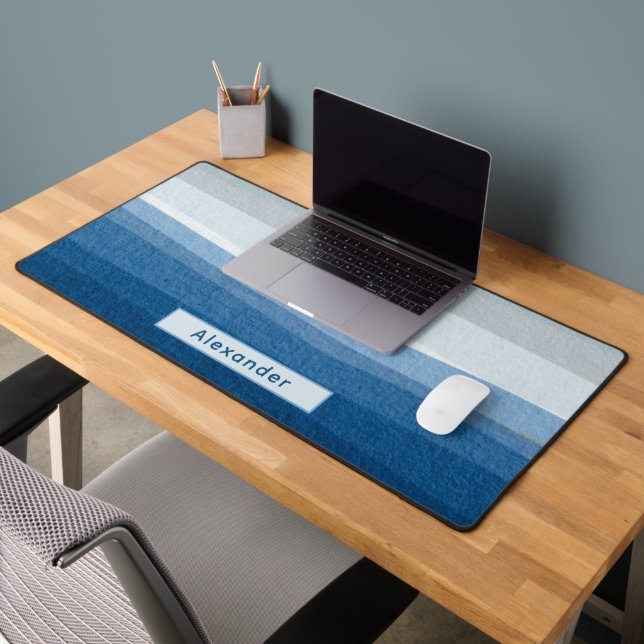 Nom personnalisé Blue Waves Bureau Decor Deskmat (Bureau 2)