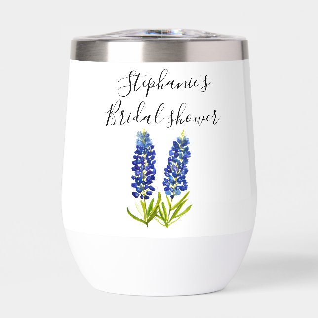 Nom personnalisé Bluebonnets Floral Bridal douche (Avant)