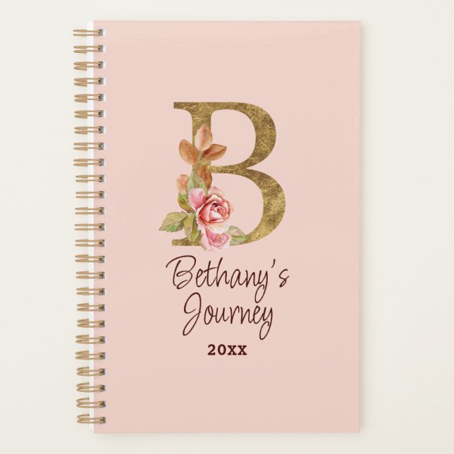 Nom personnalisé Blush rose doré lettre B (Devant)