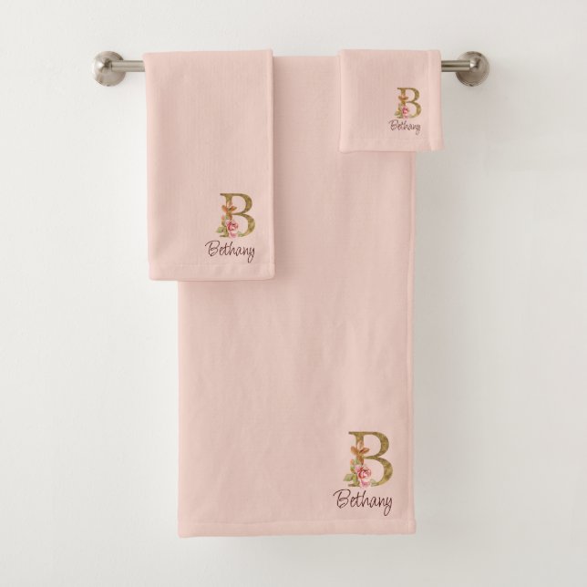 Nom personnalisé Blush Rose Gold lettre B (En situation)