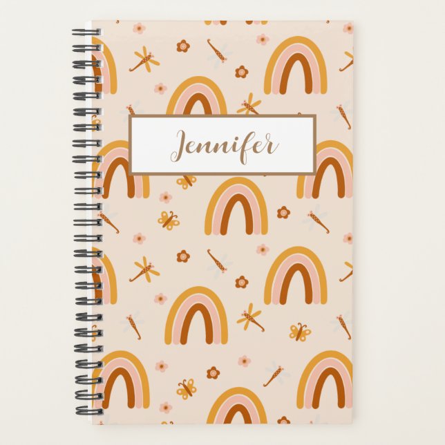 Nom personnalisé Boho Rainbow Planner (Devant)