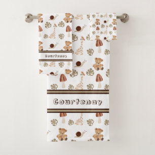 Nom personnalisé Boho Woodland Jungle Motif animal