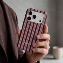 Nom personnalisé bordeaux rayé minimaliste moderne