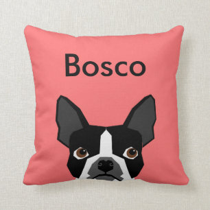 Nom personnalisé Boston Terrier Coussin Coussin po