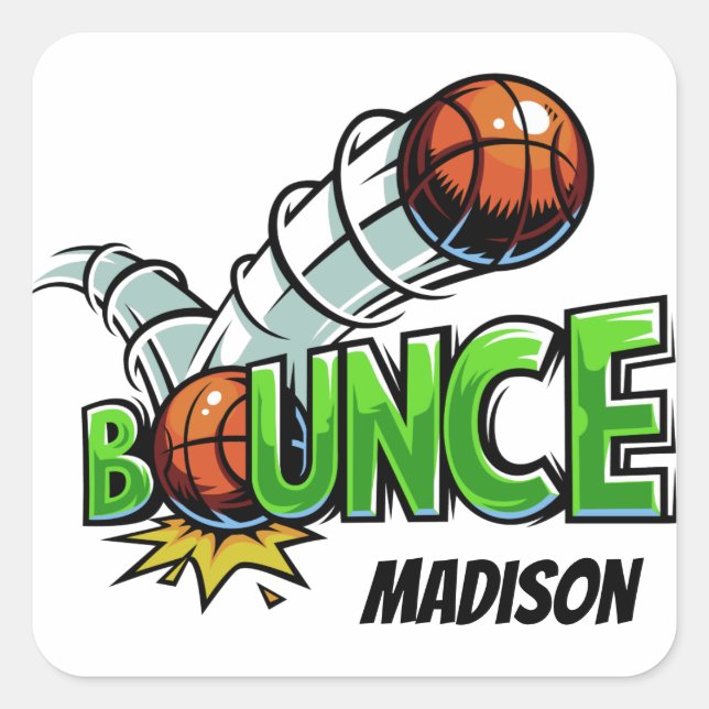 Nom personnalisé BOUNCE Basket-ball stickers (Devant)