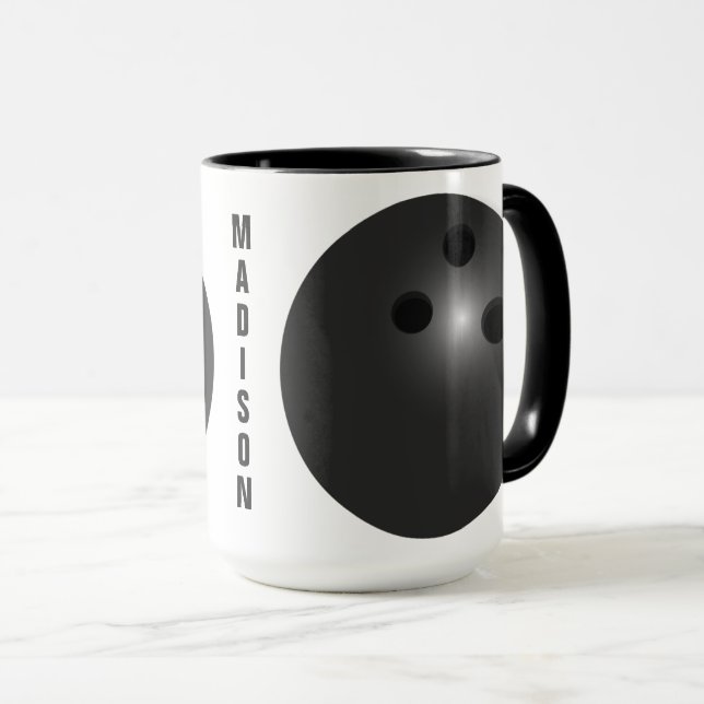 Nom personnalisé Bowling Ball tasses (Devant droit)