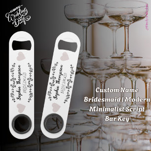 Nom personnalisé Bridesmaid Script minimaliste m