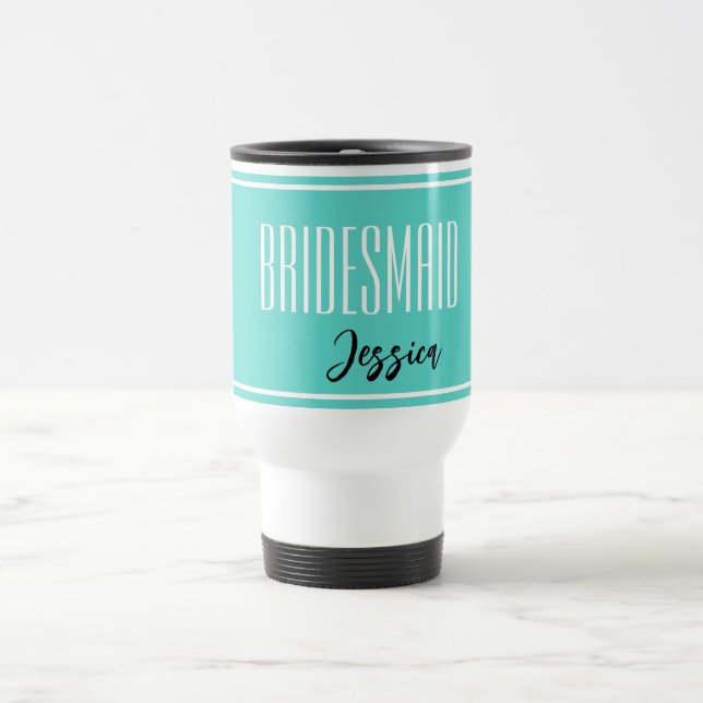 Nom Personnalisé Bridesmaid Travel Mug (Centre)