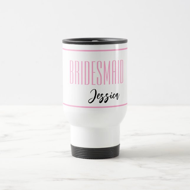 Nom Personnalisé Bridesmaid Travel Mug (Centre)