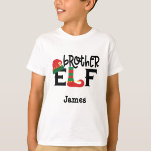 Nom personnalisé Brother Elf Christmas T-Shirt