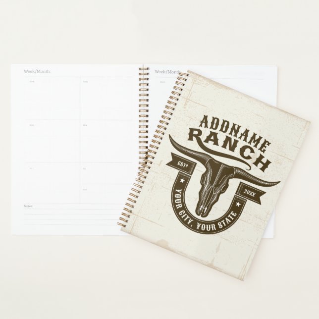 NOM personnalisé Bull Steer Skull Western Ranch (Devant avec enveloppe)