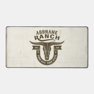 NOM personnalisé Bull Steer Skull Western Ranch