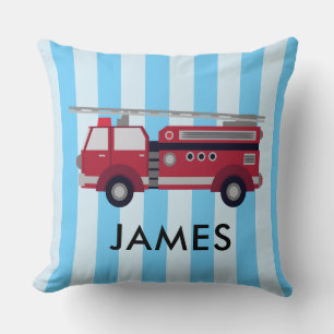 Nom personnalisé Camion de feu rouge Coussin