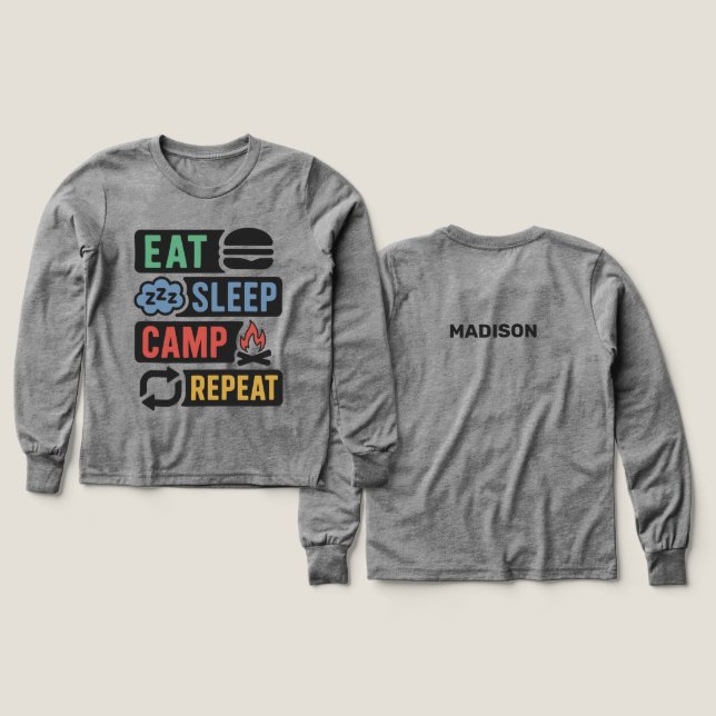Nom personnalisé Camping (Motif recto et verso)