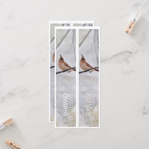 Nom personnalisé Cardinal d'hiver Deux Signets