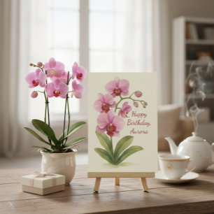 Nom personnalisé Carte d'anniversaire Vintage Aqua