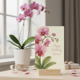 Nom personnalisé Carte d'anniversaire Vintage Aqua