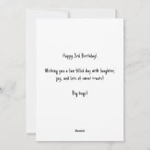 Nom personnalisé Carte de gâteau 3e anniversaire