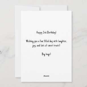 Nom personnalisé Carte de gâteau 3e anniversaire