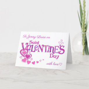 Nom personnalisé Carte des Coeurs et Fleurs de Val