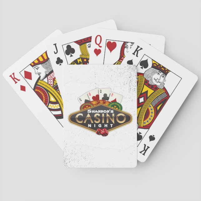 Nom Personnalisé Casino Cartes de jeu de nuit (dos)