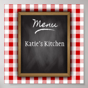Nom personnalisé Chalkboard Kitchen Art Poster