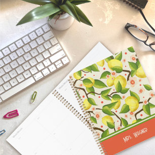 Nom personnalisé citron Professeur floral
