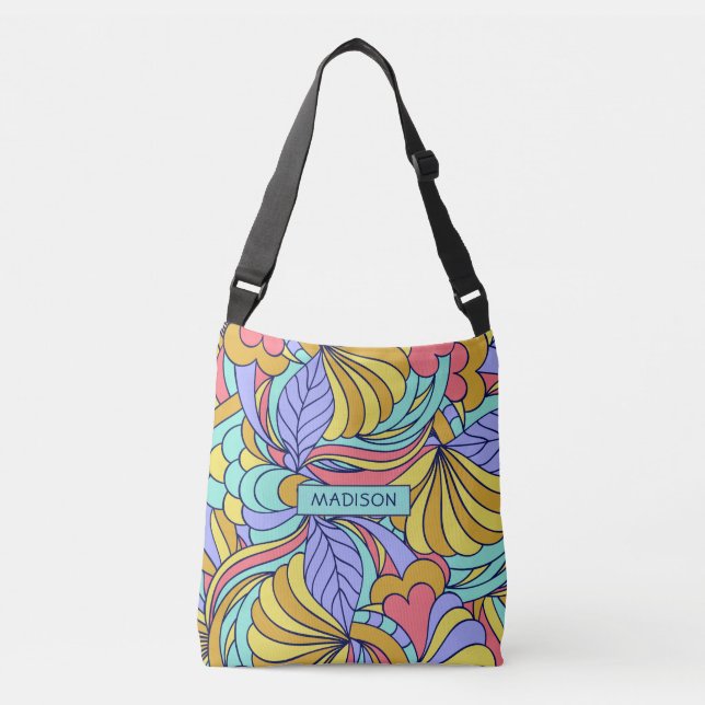 Nom personnalisé Colorful Doodles sacs (Devant)