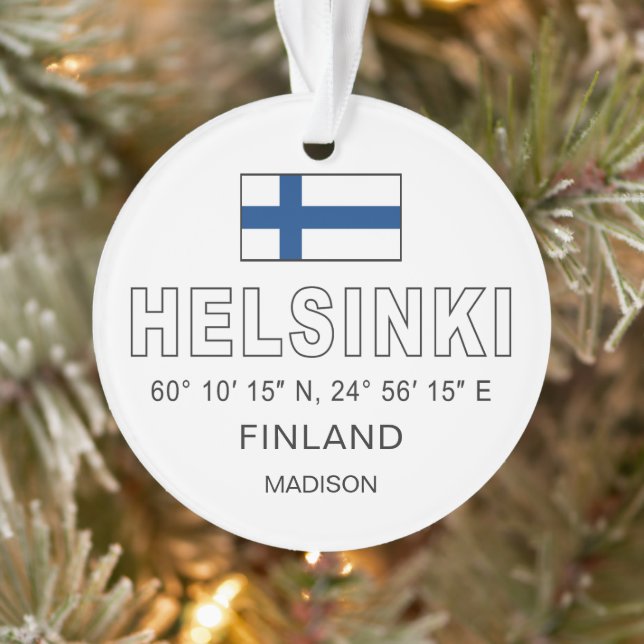 Nom personnalisé Coordonnées Helsinki (Arbre)