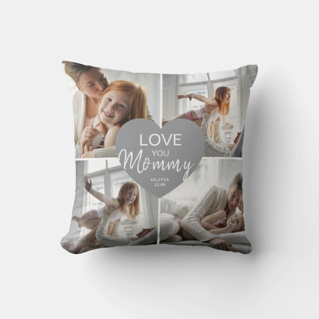 Nom personnalisé Coussin photo pour maman (Recto)