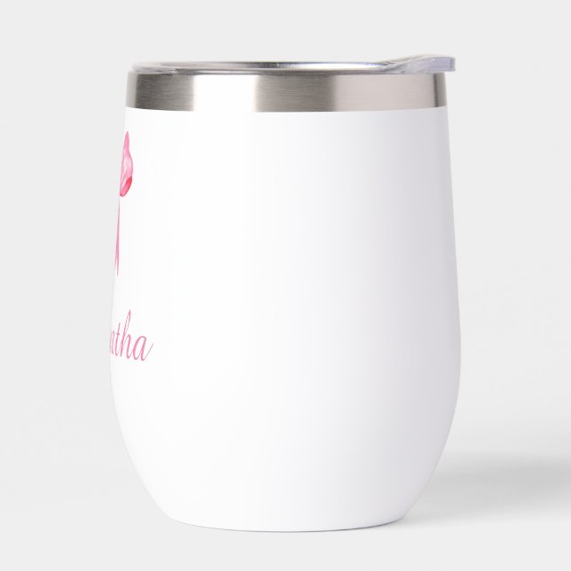 Nom personnalisé|Cravate de cabot rose Bouteille d (Gauche)