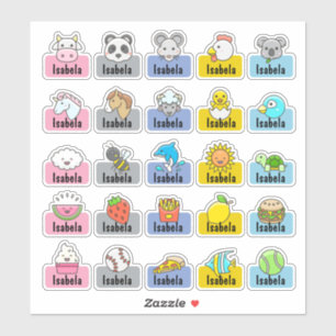 Nom personnalisé Cute Kawaii Stickers de garderie