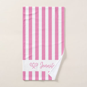 Nom Personnalisé Cute Tennis Pink Stripes