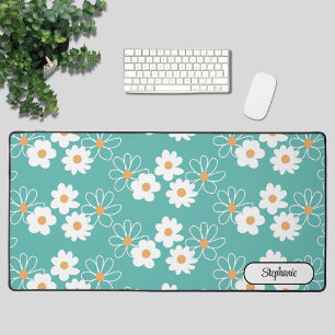 Nom personnalisé Daisy Motif Turquoise