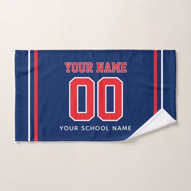 Nom personnalisé de football et numéro de maillot, (Serviette à main)