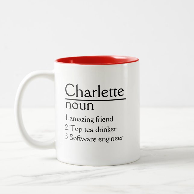 Nom personnalisé Définition blanc Mug (Gauche)