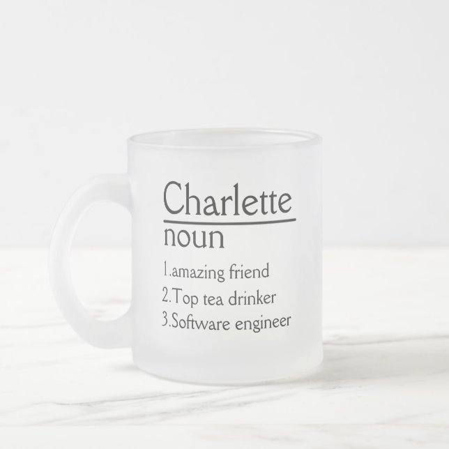 Nom personnalisé Définition blanc Mug (Gauche)