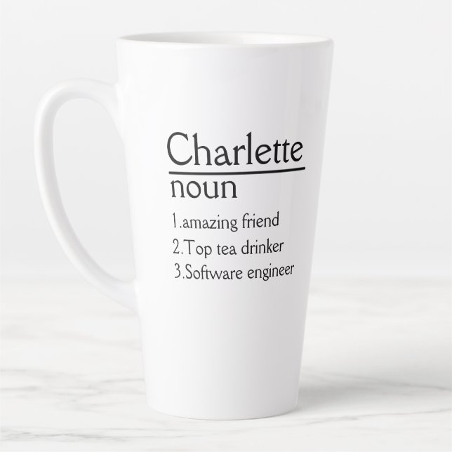 Nom personnalisé Définition blanc Mug (Gauche)