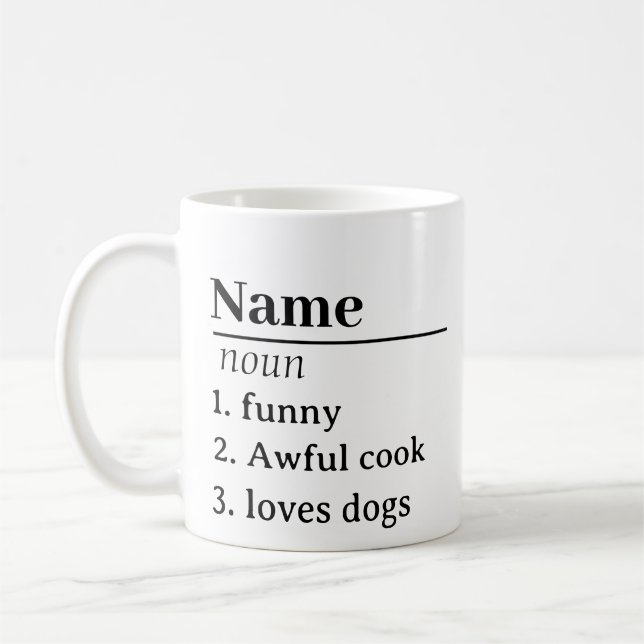 Nom personnalisé Définition Mug Cadeaux Idées Prés (Gauche)