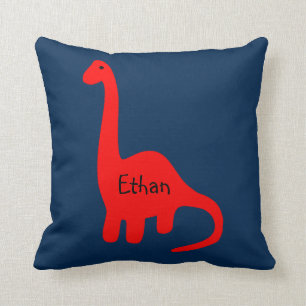 Nom personnalisé "Dinosaur rouge" Coussin