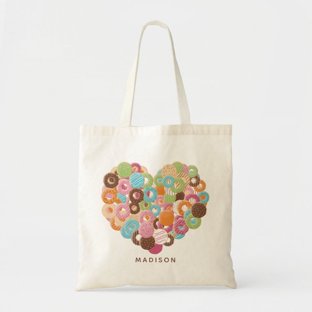 Nom personnalisé Donut Lover sacs fourre-tout (Devant)