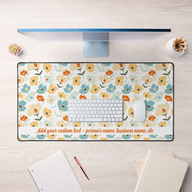 Nom personnalisé du modèle floral rétro, n'importe (Bureau 1)