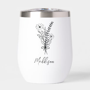 Nom personnalisé, Élégant groupe de fleurs typogra