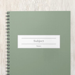 Nom personnalisé et sujet de l'école Carnet à couv